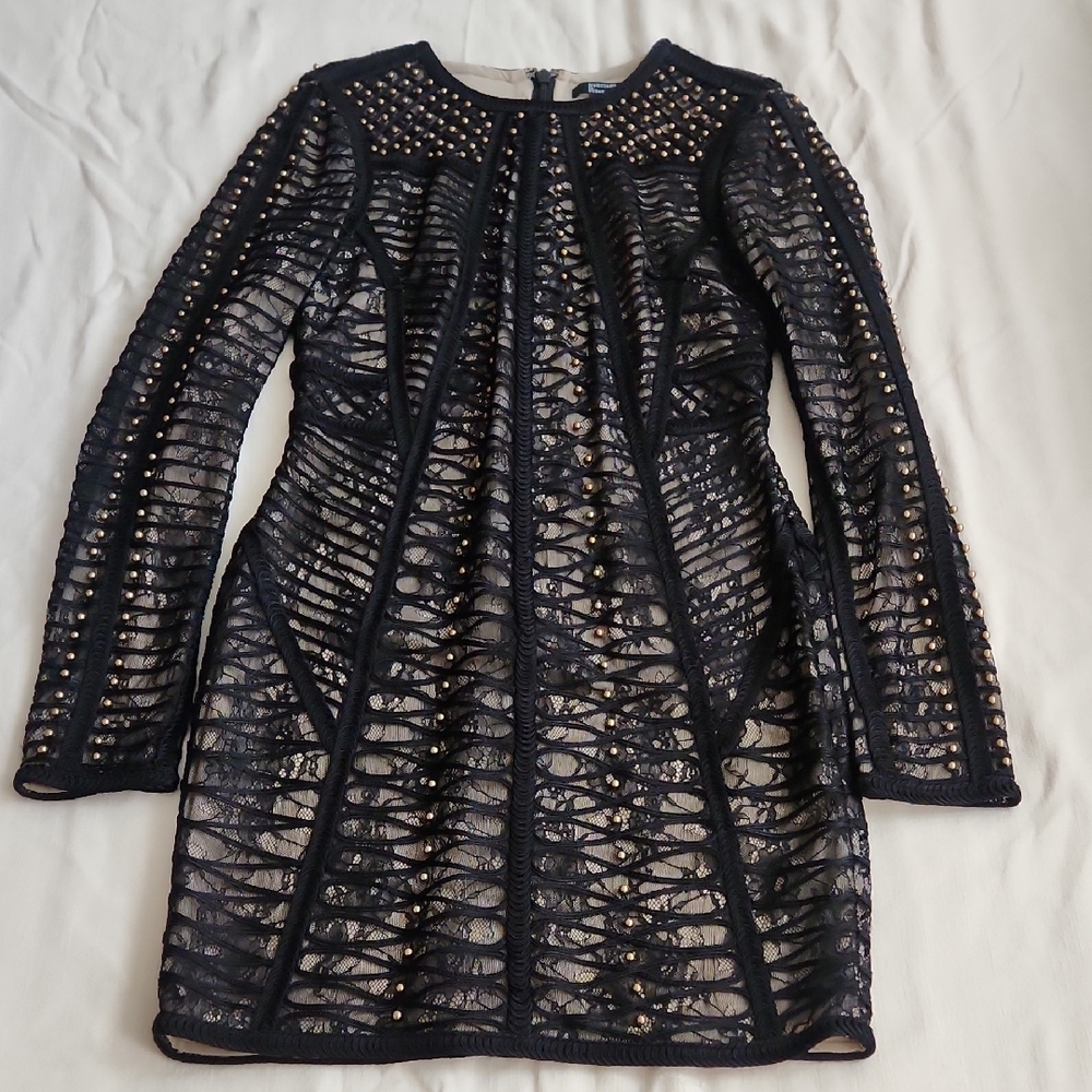 Elegant Black Studded Dress